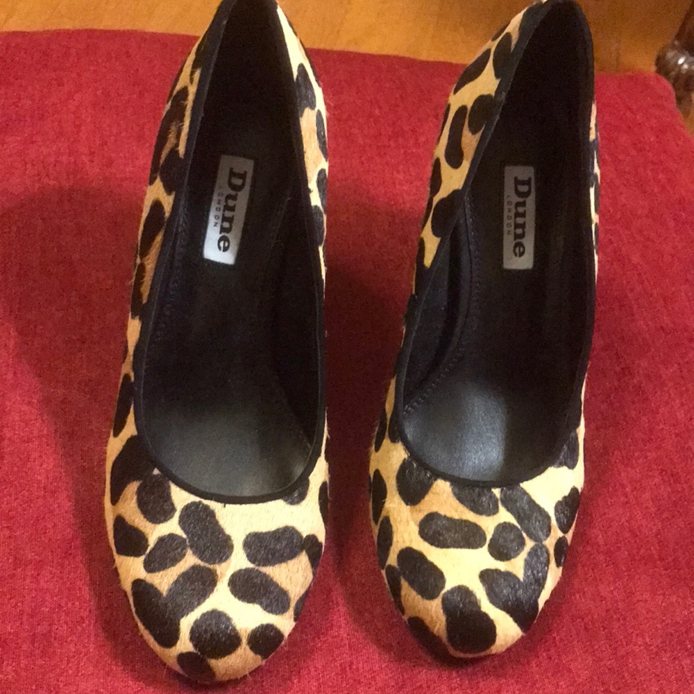 Dune London Leopard Print Block Heels